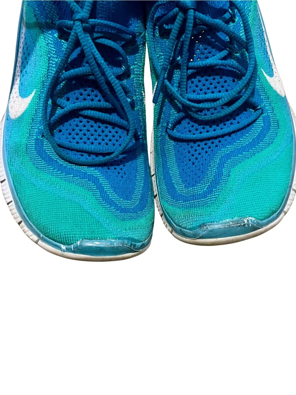 Nike Free Flyknit 5.0 Blue Turquoise Running Shoes Women’s Size 9.5